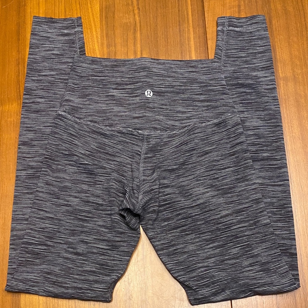 Lululemon Align HR Black and White Striped Leggings